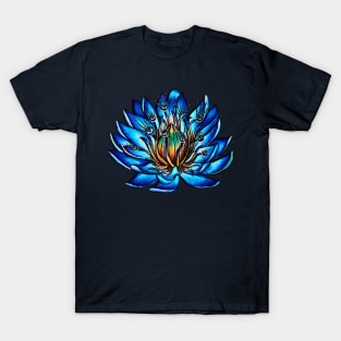 Blue Water Lily Flower Monster T-Shirt